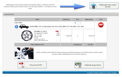 Odabir godišta vozila